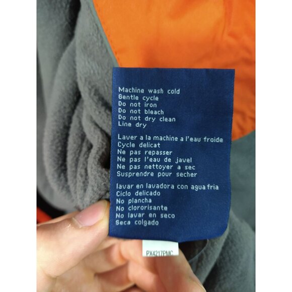 Chaps Jacket Mens Medium Orange Full Zip Fleece Lined Mock Neck Windbreaker - Picture 8 of 9